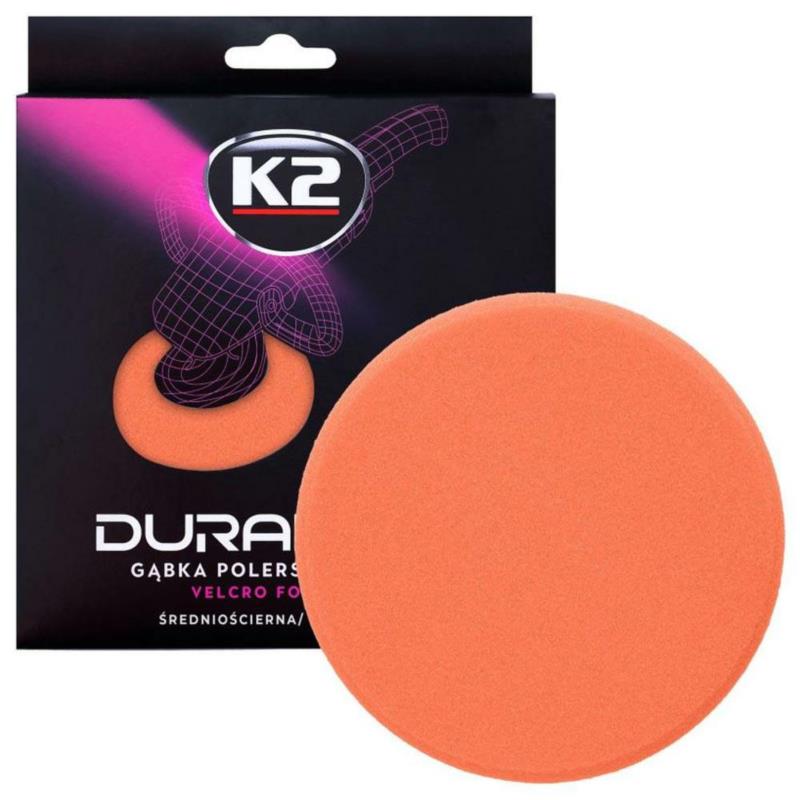 K2 Duraflex gąbka średnioscierna na rzep pomarańczowa 150mm