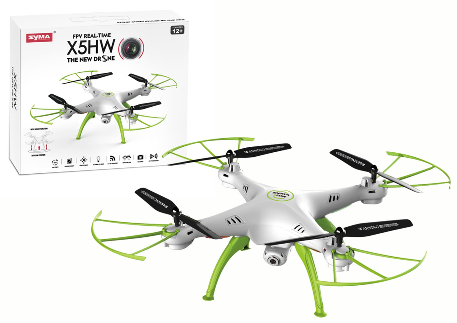 Syma Zdalnie Sterowany Dron X5HW Biało-Zielony