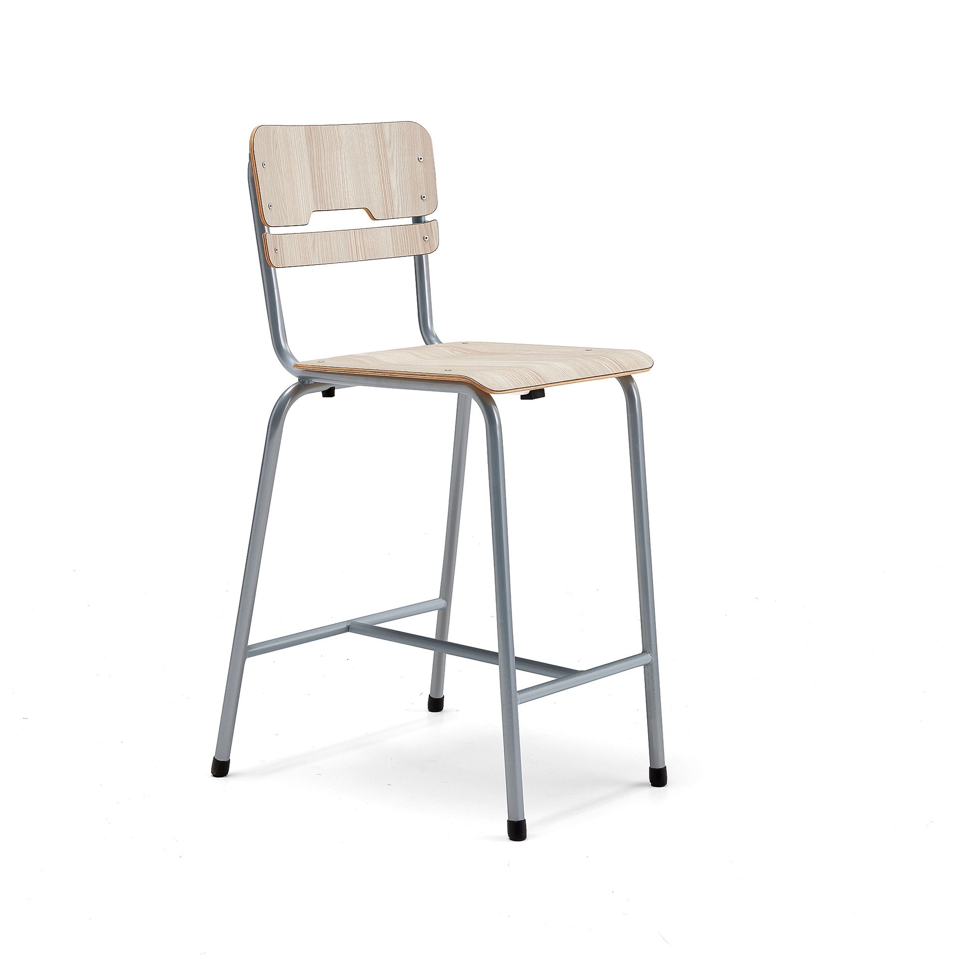 Krzesło szkolne SCIENTIA, szerokie, 650 mm, srebrny/jesion