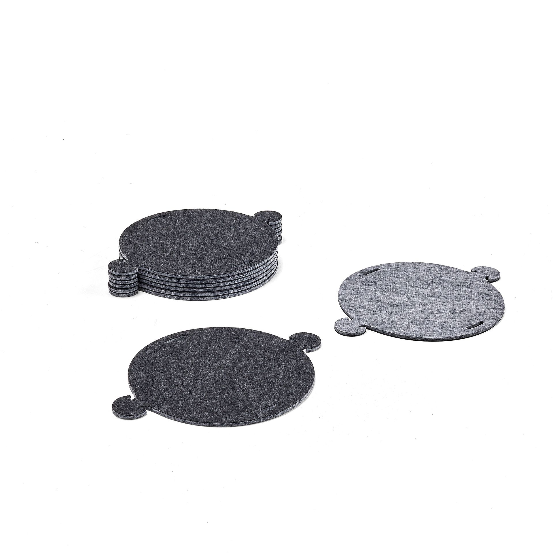 Wiszący panel dźwiękochłonny CIRCLES, zestaw dodatkowy, 8 szt., jasnoszary/ciemnoszary