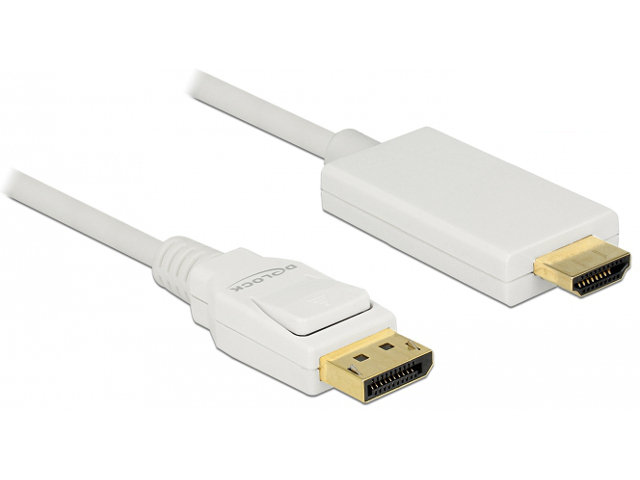 Delock KABEL DISPLAYPORT M->HDMI M 1M 4K BIAŁY