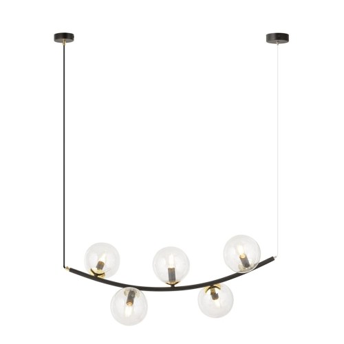 Ritz lampa wisząca 5xE14 czarna/transparentna 1296/5