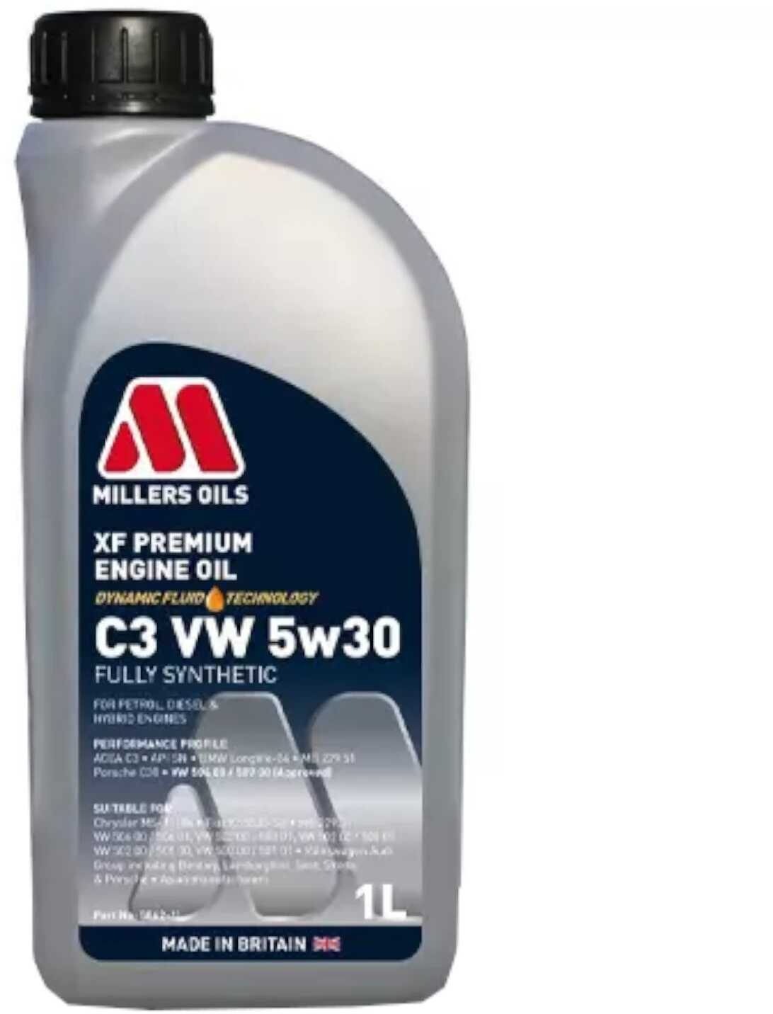 Millers XF Premium C3 VW 5w30 - Olej silnikowy klasy premium 1L