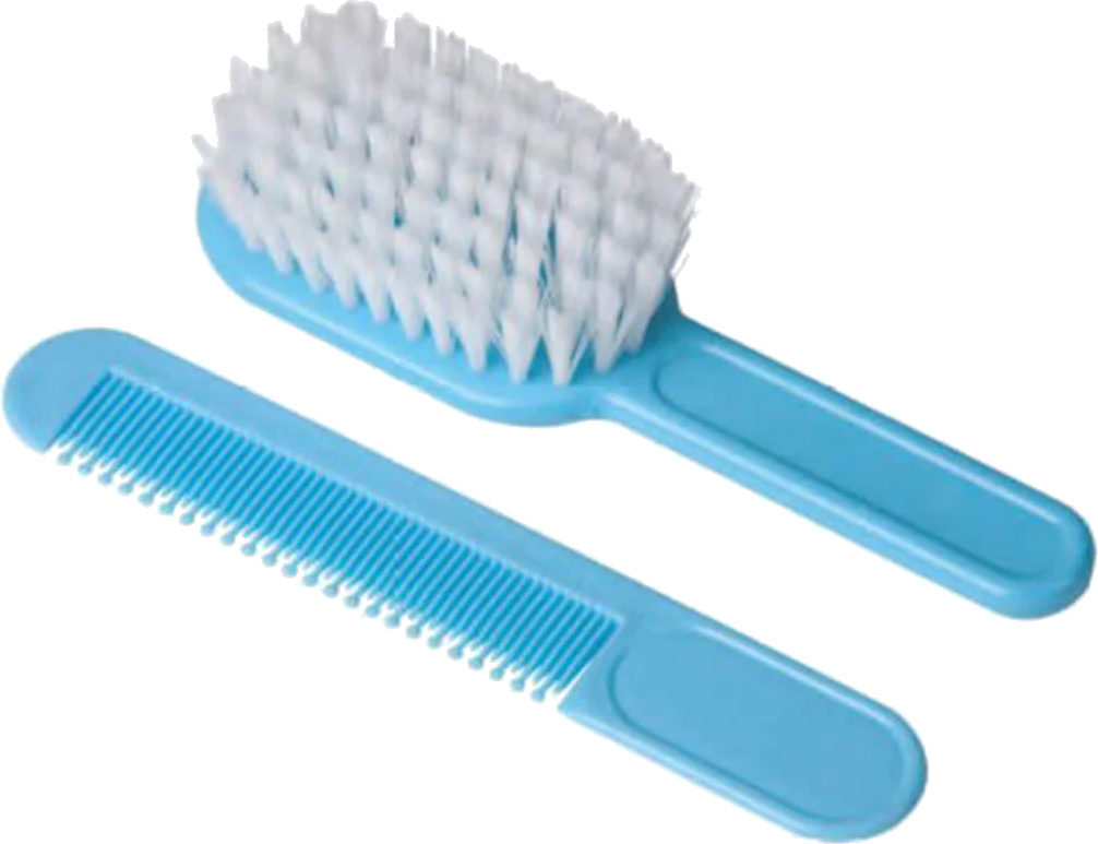 Szczotka do włosów EuroStil Bebe Cepillo Suave Azul + Peine (8423029026578)