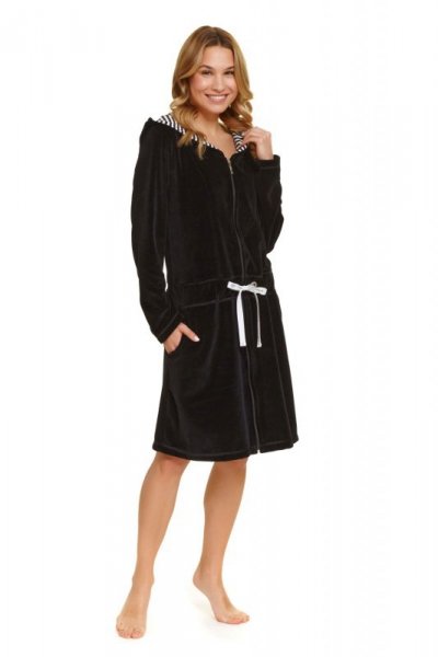 Doctor nap SWO 1008 czarny szlafrok damski - doctornap