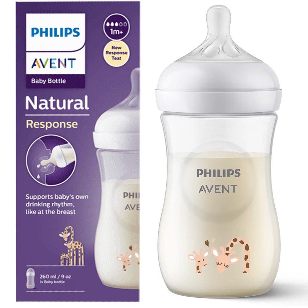 Philips Avent Butelka Natural Responsywna Dekorowana 260 ml 1m+ SCY903/66 RESPONSE