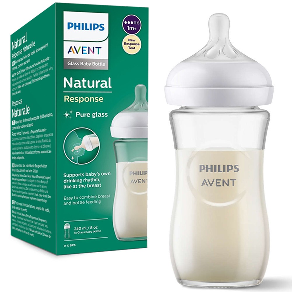 Philips Avent Butelka Szklana Natural Responsywna 240 ml 0m+ SCY933/01 RESPONSE