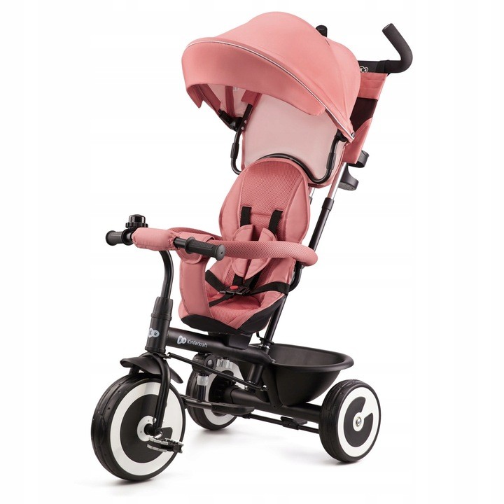 Rowerek trójkołowy z funkcją spacerówki Kinderkraft ASTON Rose Pink