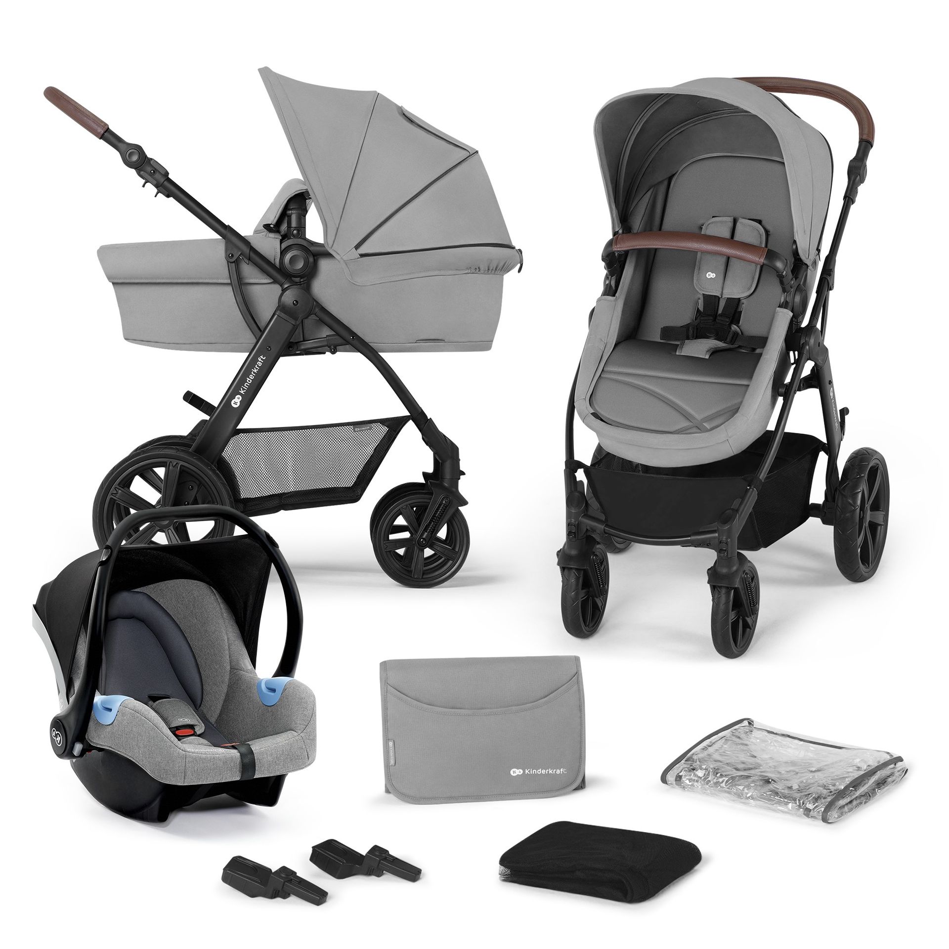 Kinderkraft wózek wielofunkcyjny MOOV CT 3w1 (MINK) GREY