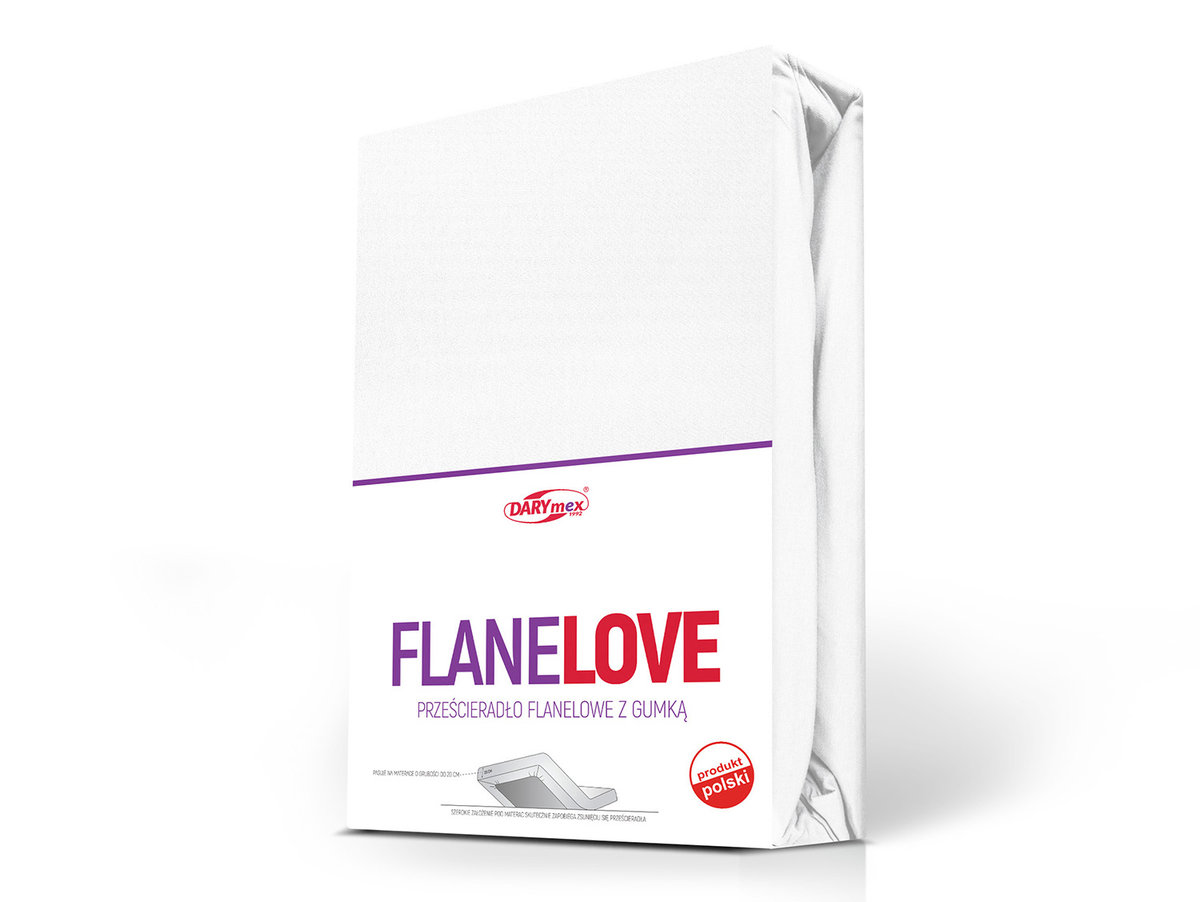 Darymex Prześcieradło flanela z gumką BIAŁY/140x200 PFLAG140X200/BIALY