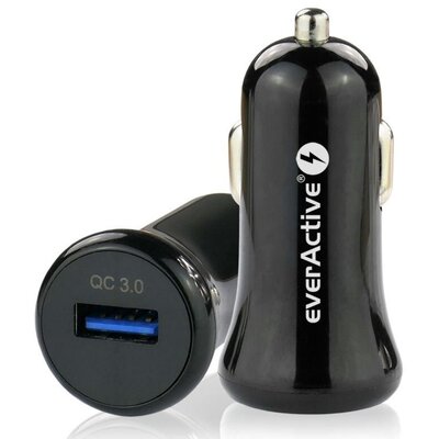 EverActive Ładowarka samochodowa CC-10 z gniazdem USB Quick Charge 3.0 18W