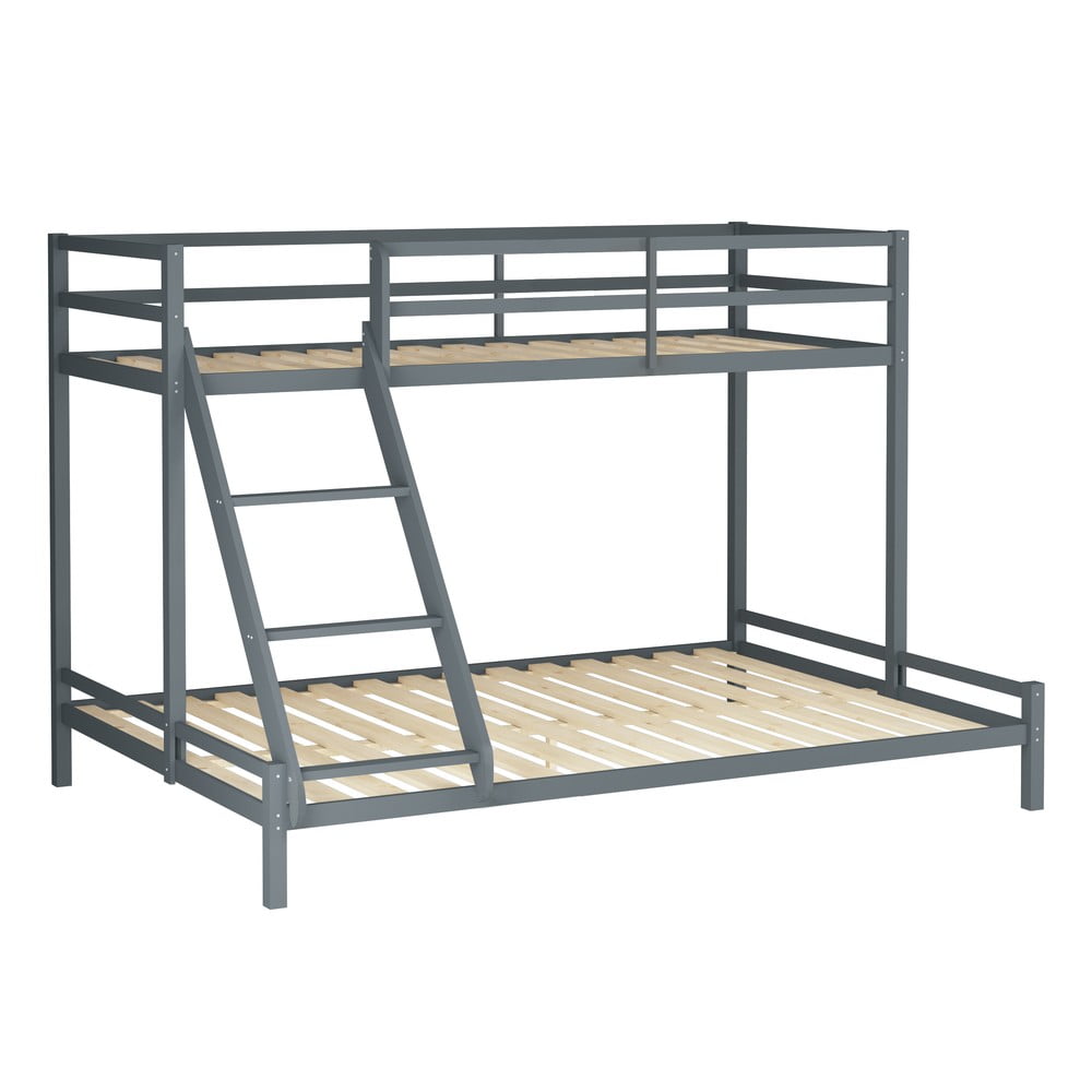 Szare łóżko piętrowe z drewna sosnowego Støraa Alpi2