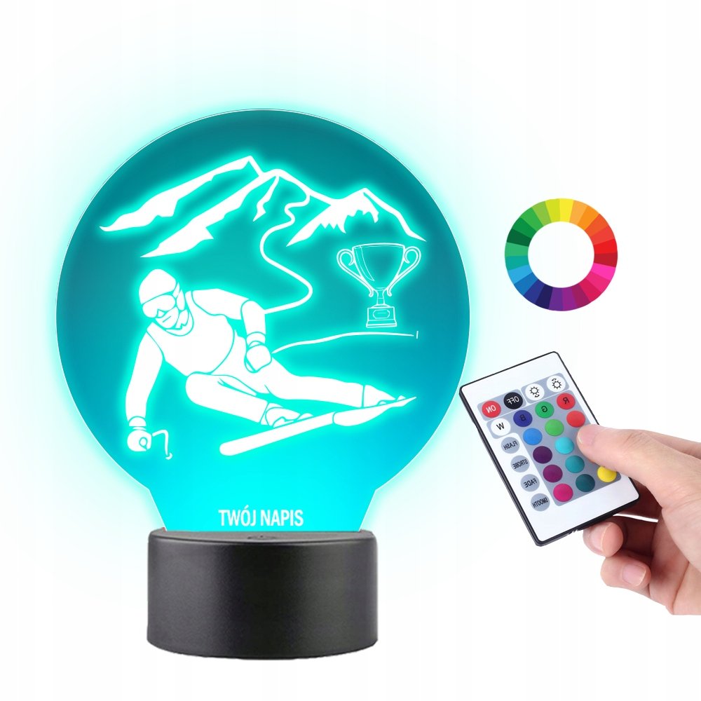 Lampka na Biurko Statuetka Narciarstwo Mistrzostwa