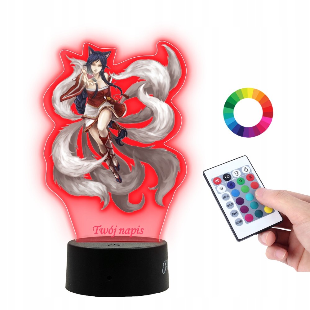 Lampka Na Biurko UV League of Legends Ahri Serca