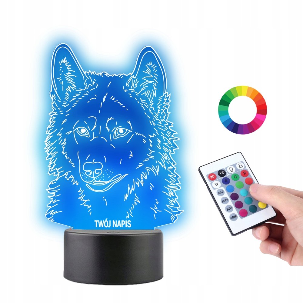 Lampka na Biurko Statuetka Wilk Pies Wilczur