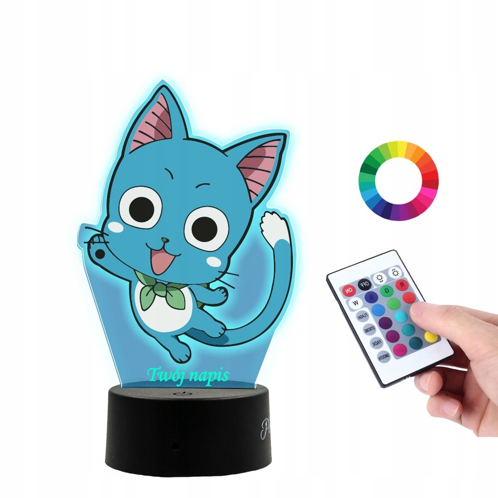 Lampka Na Biurko UV Happy Fairy Tail Anime PLEXIDO