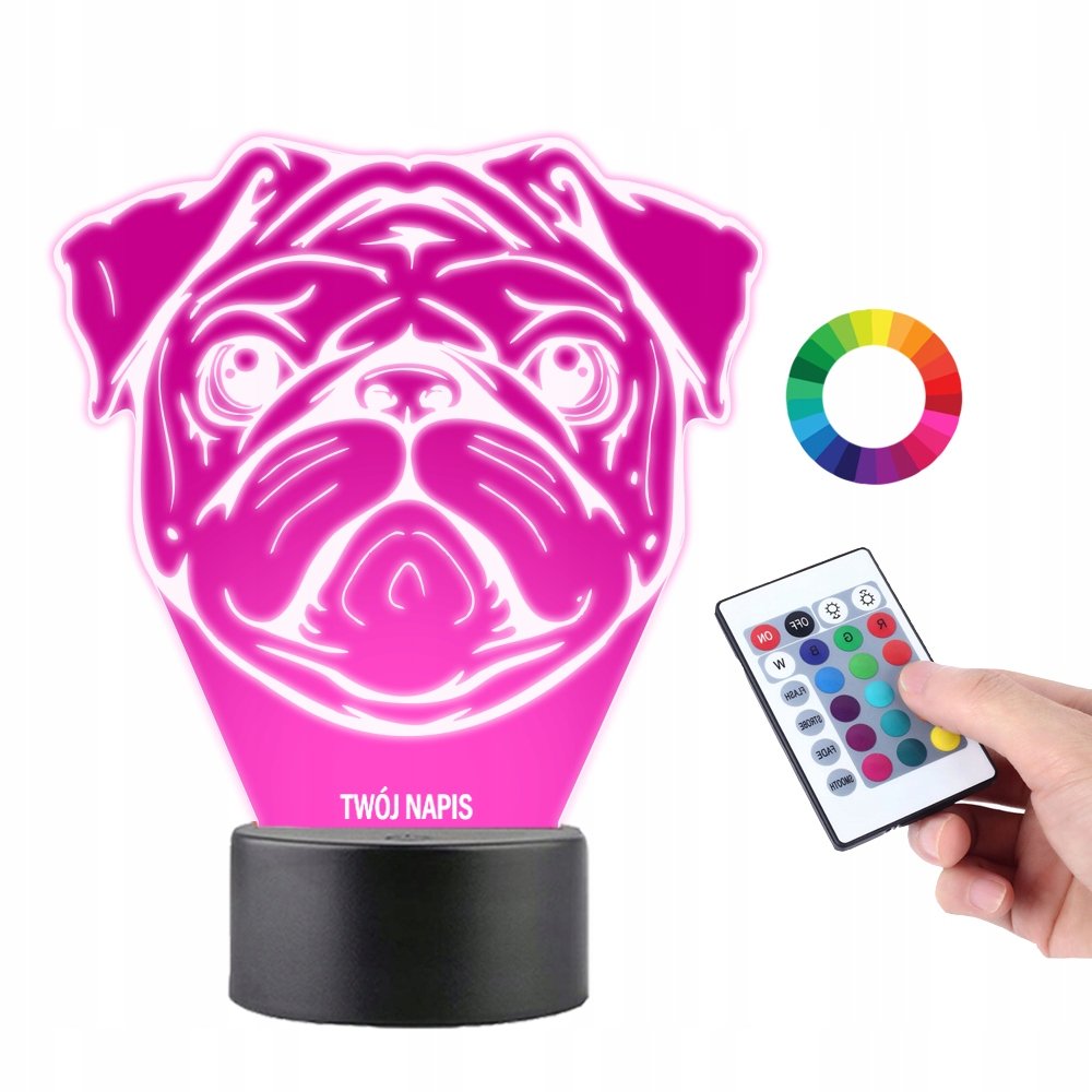 Lampka na Biurko Statuetka Pies Mops Pupil Piesek