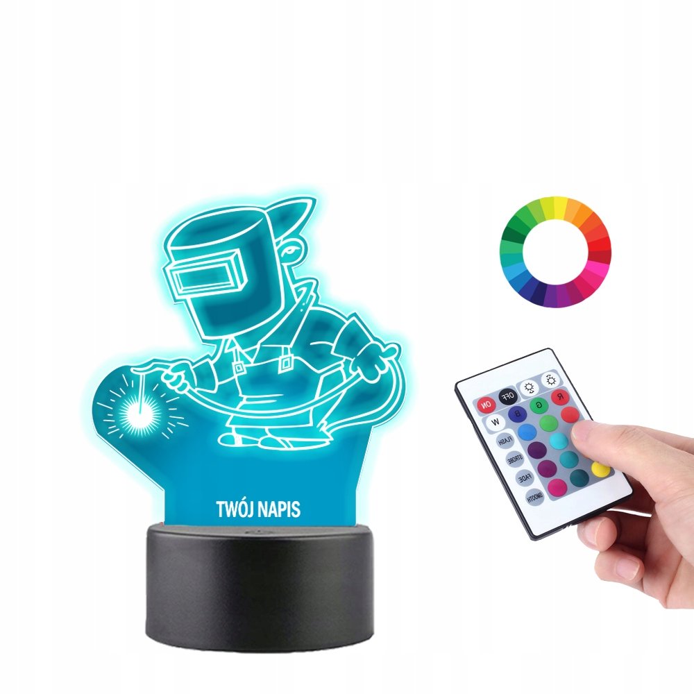 Lampka na Biurko Statuetka Spawacz Praca Plexido