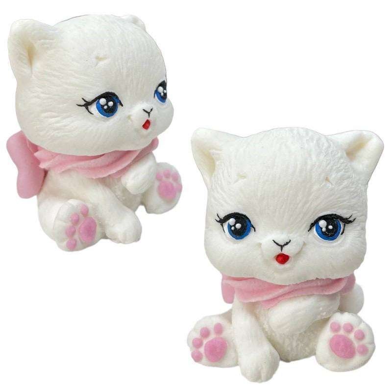 Figurka cukrowa Kotek kotka z różowym szalikiem kicia