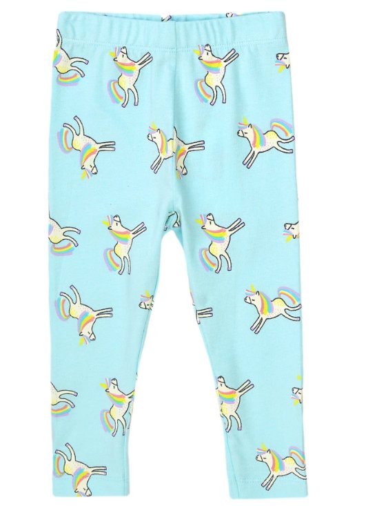 LEGGINSY DZIECIĘCE MINOTI NIEBIESKIE JEDNOROŻCE 80