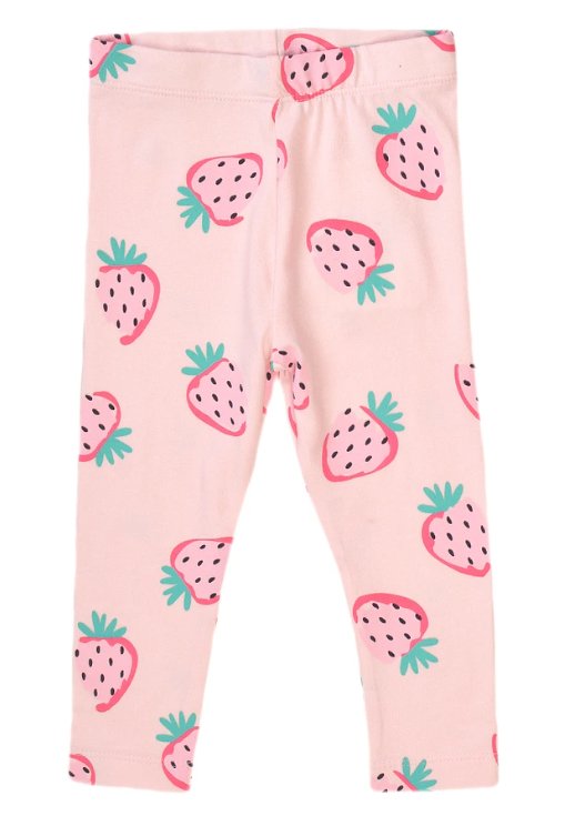 LEGGINSY DZIECIĘCE MINOTI RÓŻOWE W TRUSKAWKI 80