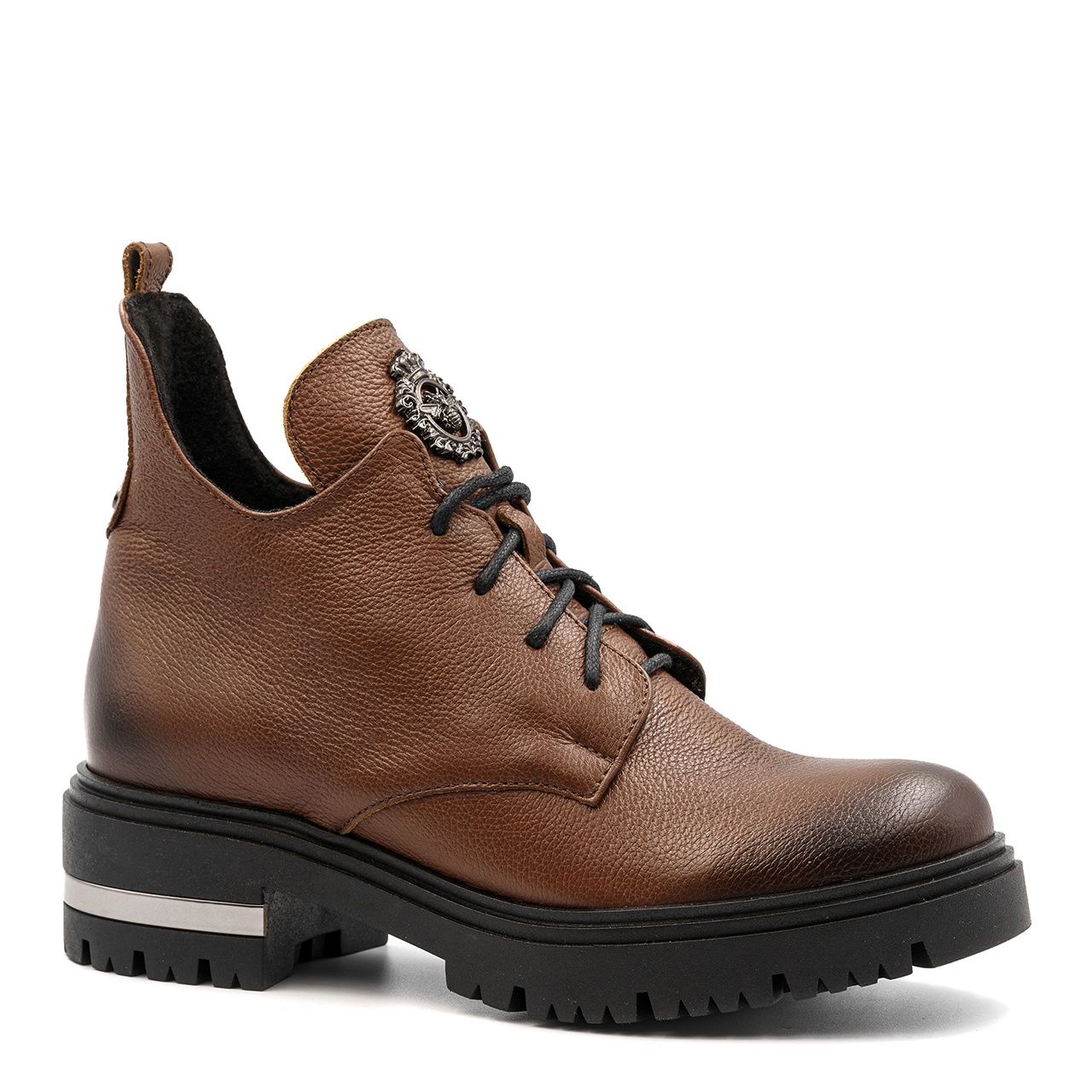 Koniakowe skórzane botki LM60309 - Neścior