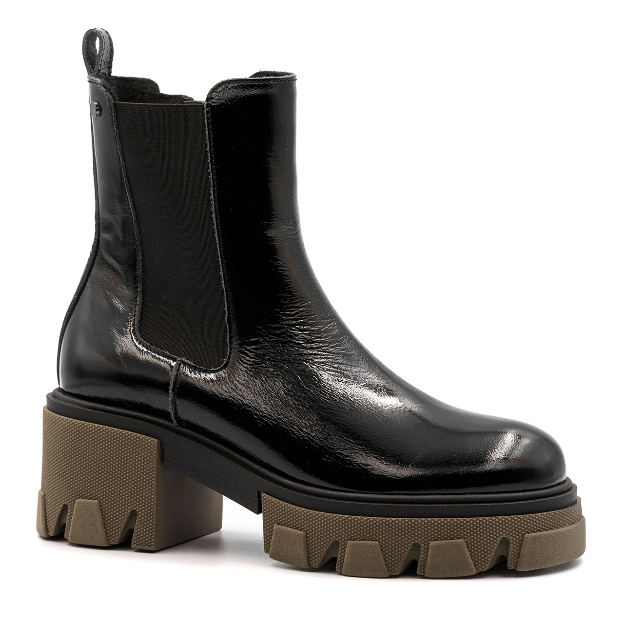 Czarne lakierowane botki LM60375 - Neścior