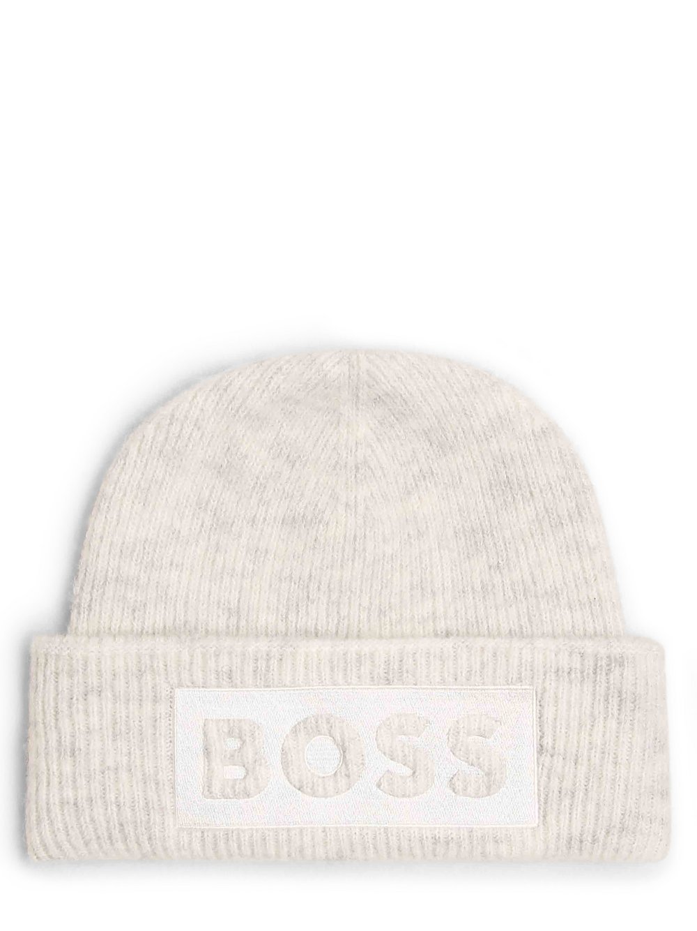 BOSS - Czapka damska z domieszką alpaki  Monello, szary|biały