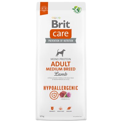 Brit Care Dog Hypoallergenic Adult Medium Breed, jagnięcina i ryż - 12 kg