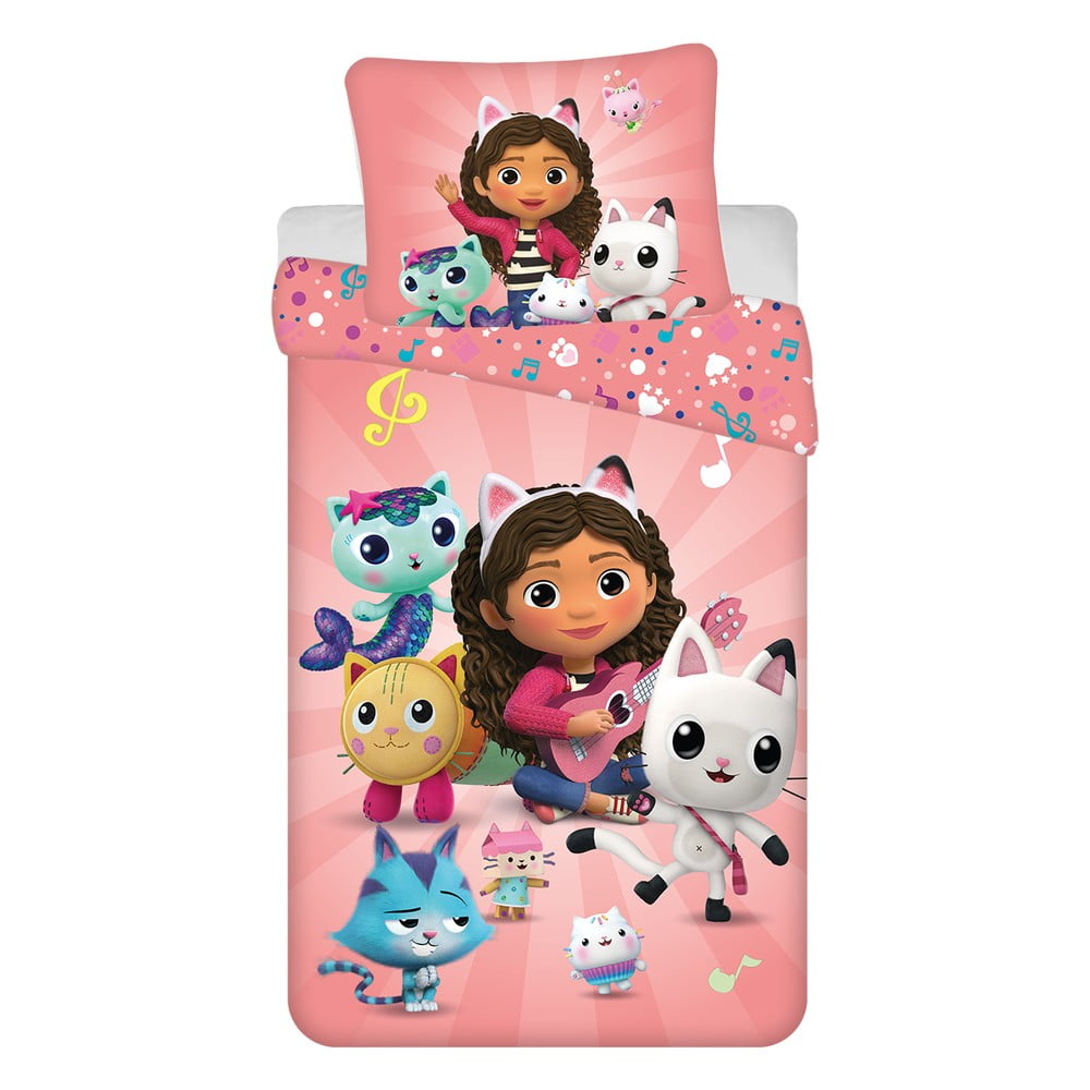 Bawełniana dziecięca pościel jednoosobowa 140x200 cm Gabby's Dollhouse – Jerry Fabrics