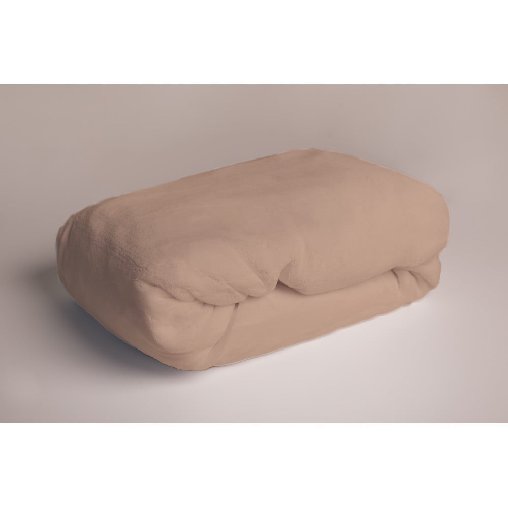 Brązowe prześcieradło z mikropluszu z gumką 180x200 cm – Jerry Fabrics