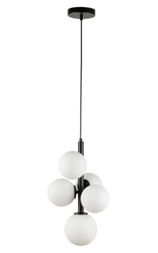 Perla lampa wisząca 5xG9 czarna/biała 33488