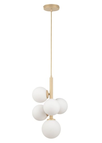 Perla lampa wisząca 5xG9 złota/biała 33607