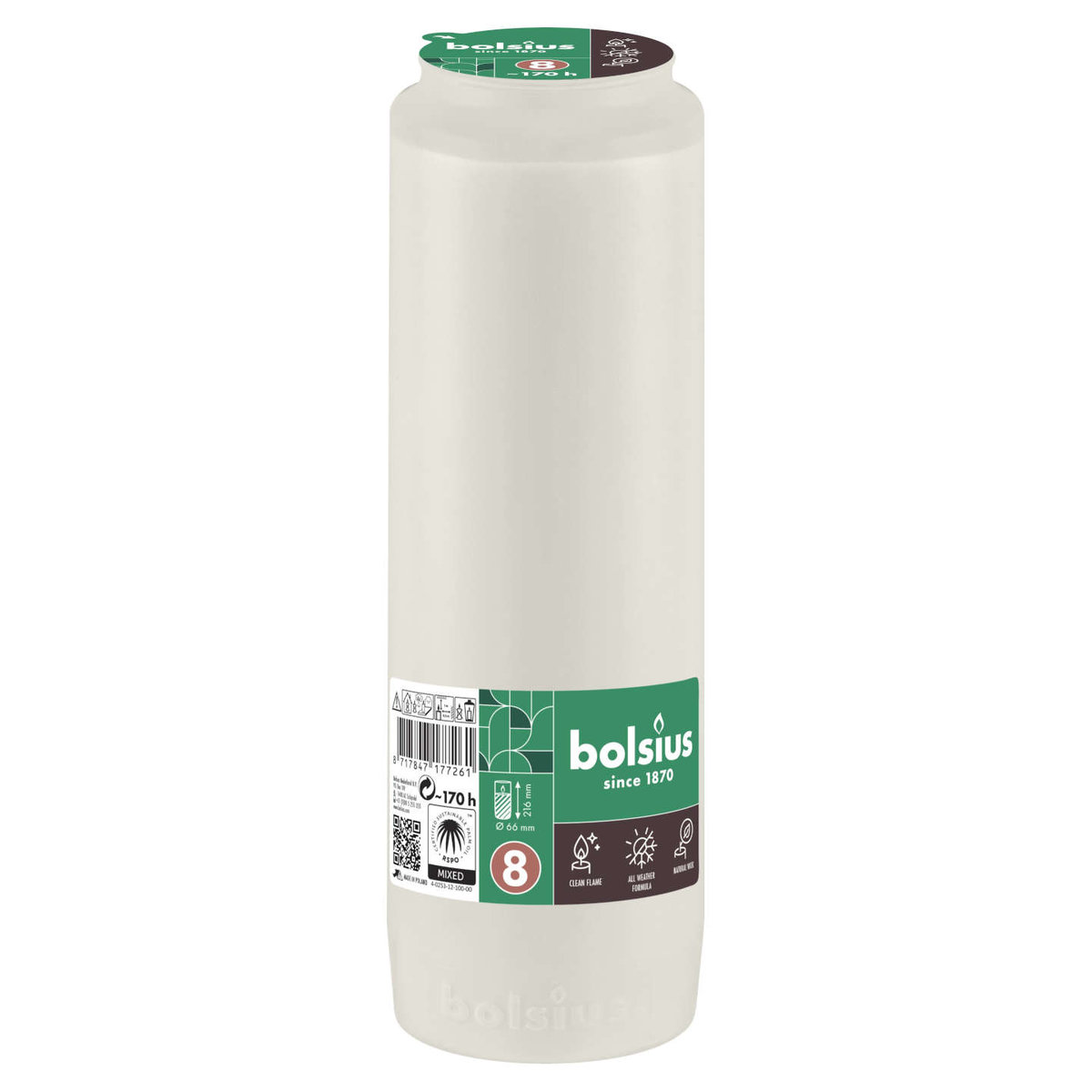 Wkład do zniczy olejowy Bolsius NR 8 RC8 170h 1 sztuka