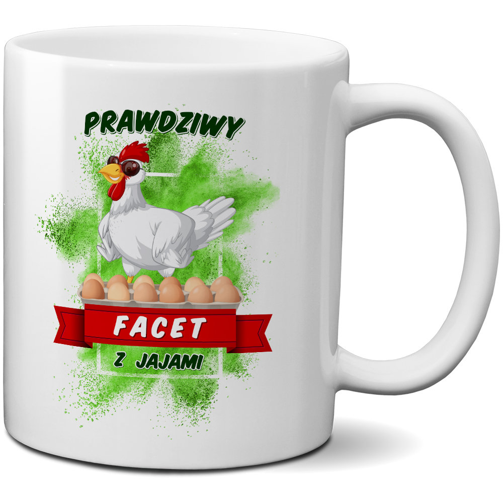 Kubek z nadrukiem - Prawdziwy Facet z jajami