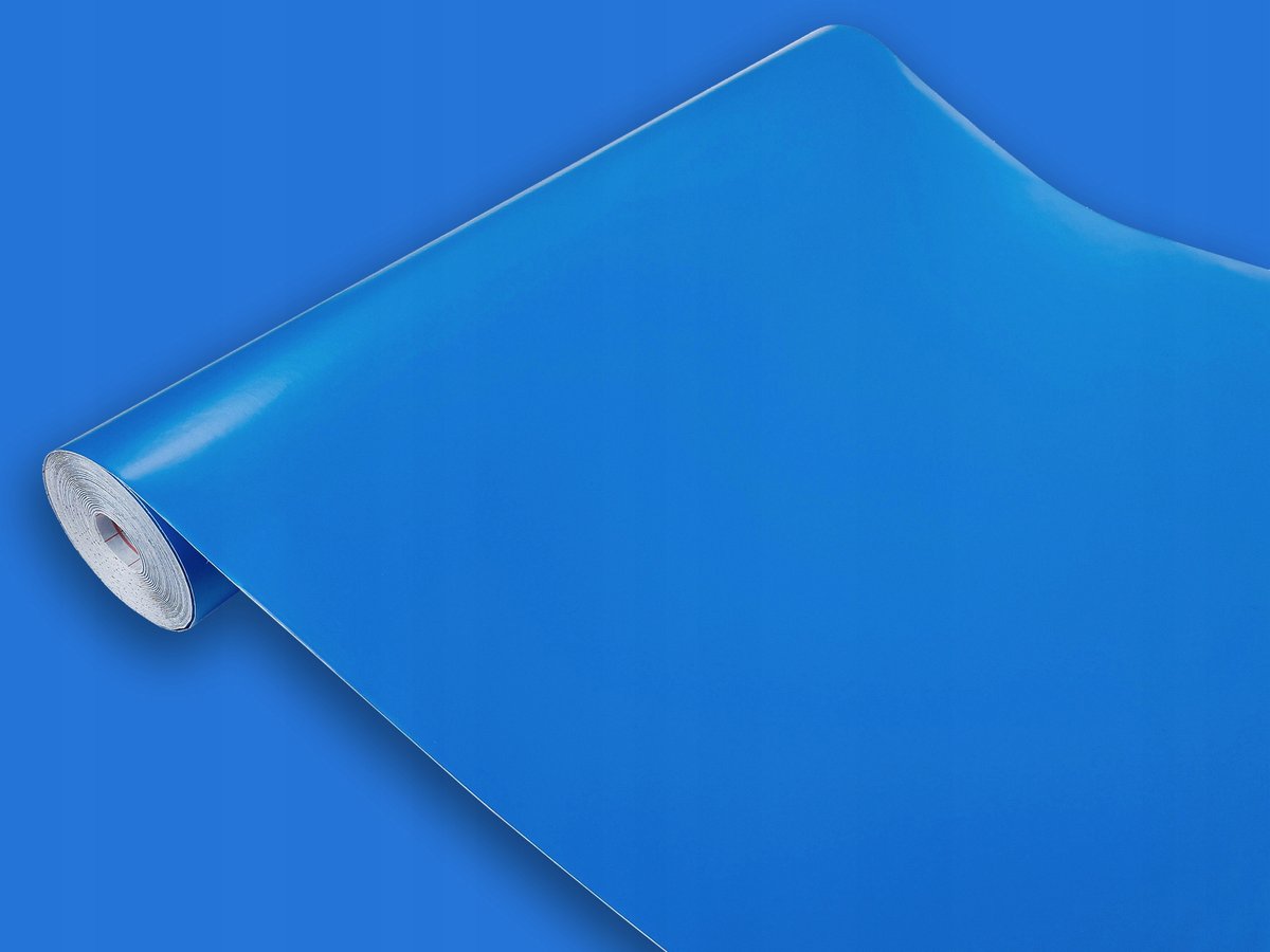 Niebieska Samoprzylepna Okleina Meblowa Matowa Na Meble Regał Szafkę 45x740