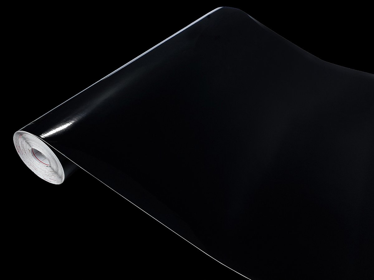 Samoprzylepna Okleina Meblowa Czarna Połyskowa Na Regał Meble Szafę 90x1500