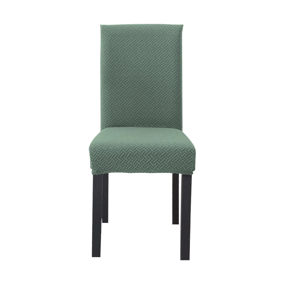 2X Pokrowiec Na Krzesło W Wzorzysta Jasna Zieleń O Wysokości Siedziska 38 - 45 cm I Oparcia 45 - 65 cm