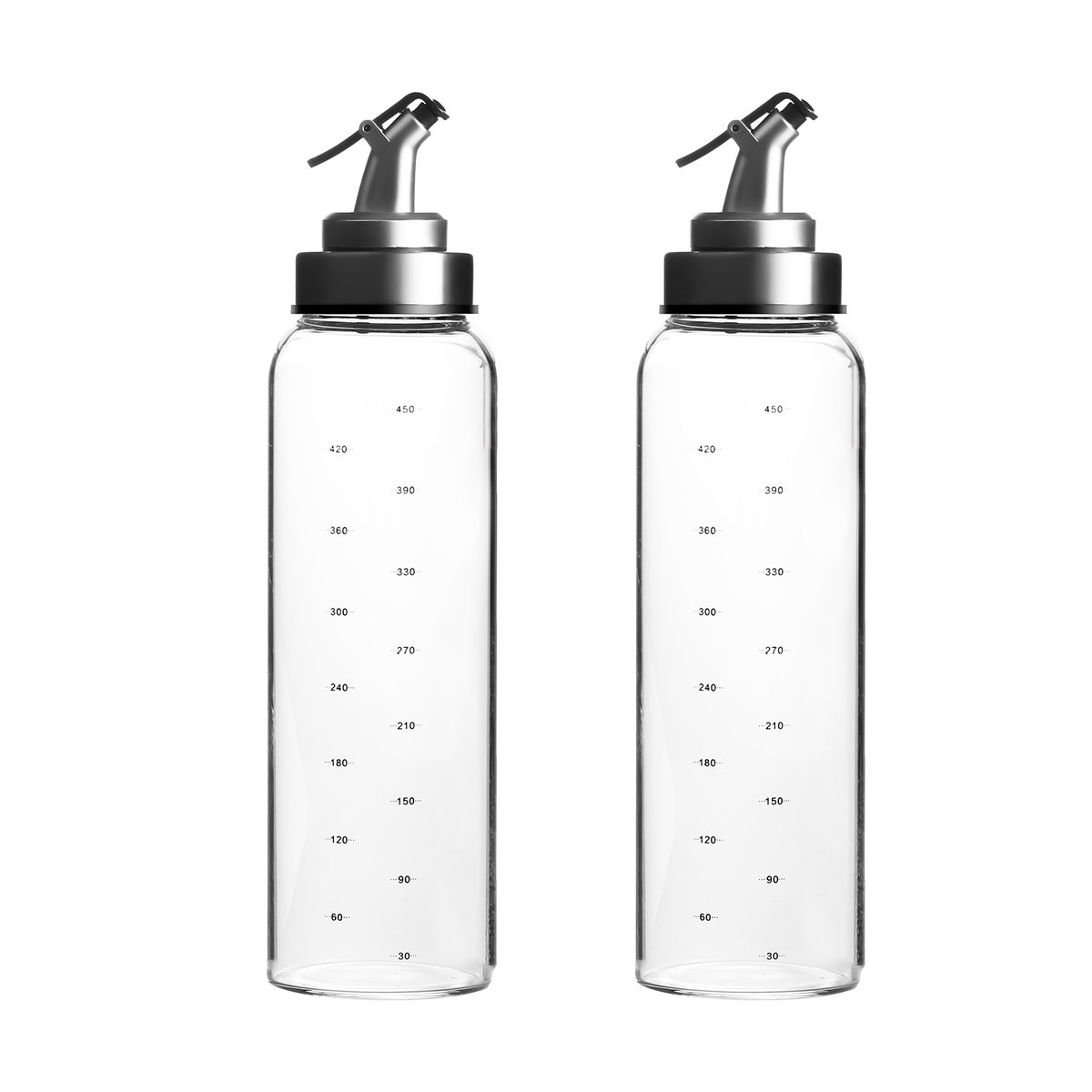 2-częściowy zestaw dozowników do oleju Butelki na ocet i olej wykonane ze szkła 450 ml