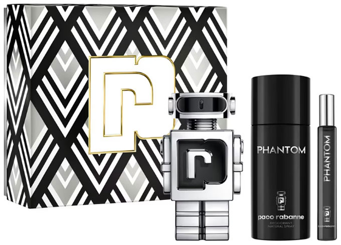 Zestaw Paco Rabanne Phantom Eau de Toilette Spray 100 ml + Miniatura 10 ml + Dezodorant 150 ml (3349668613960)