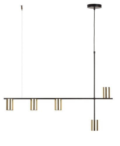 Vendo lampa wisząca 5xGU10 czarna/mosiądz 33693
