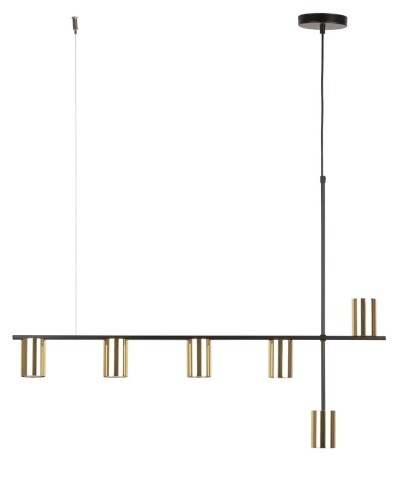 Vendo lampa wisząca 6xGU10 czarna/mosiądz 33696