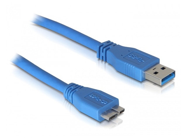 Delock Cable USB 3.0 A >/Sync kabel do ładowania micro USB 3.0 3 m kabel do podłączenia urządzeń USB 3.0, niebieski 1 M