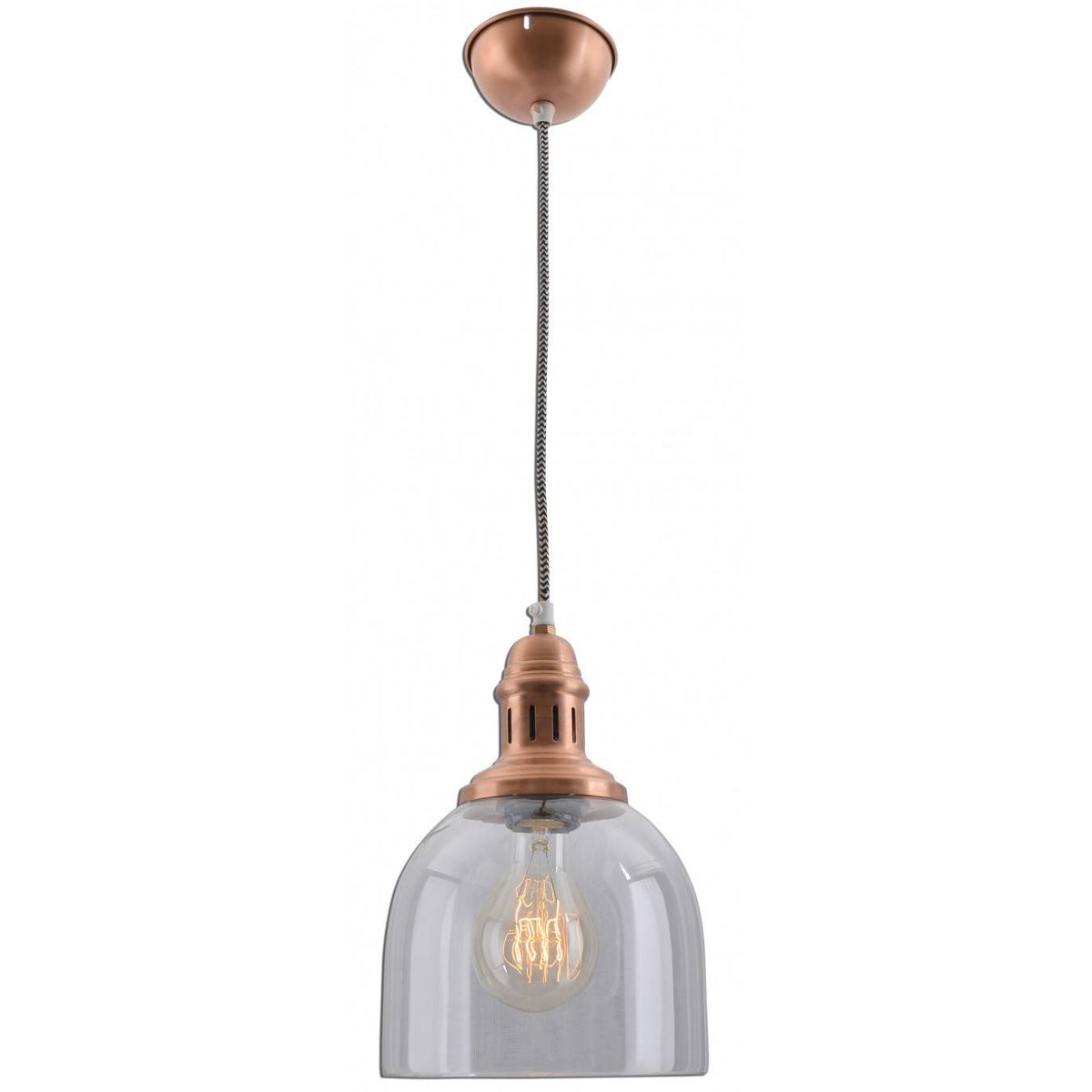 Zdjęcia - Żyrandol / lampa Industrialna LAMPA wisząca 6074147 Nave szklana OPRAWA 1-punktowy zwis mie