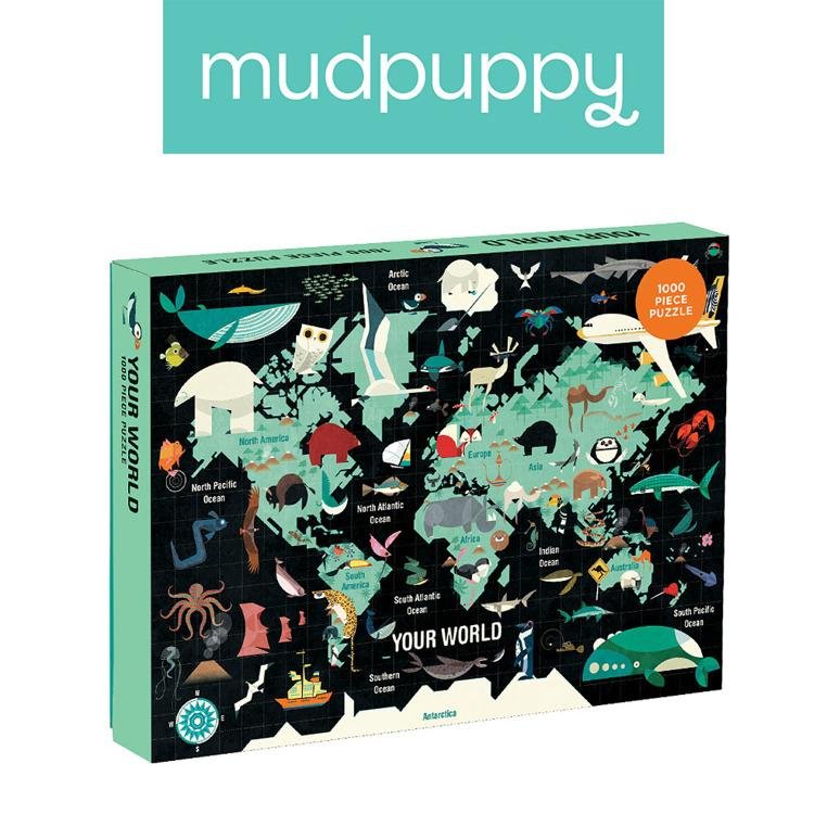 Mudpuppy MAPA ŚWIATA tekturowe puzzle rodzinne 1000 el. MP49063