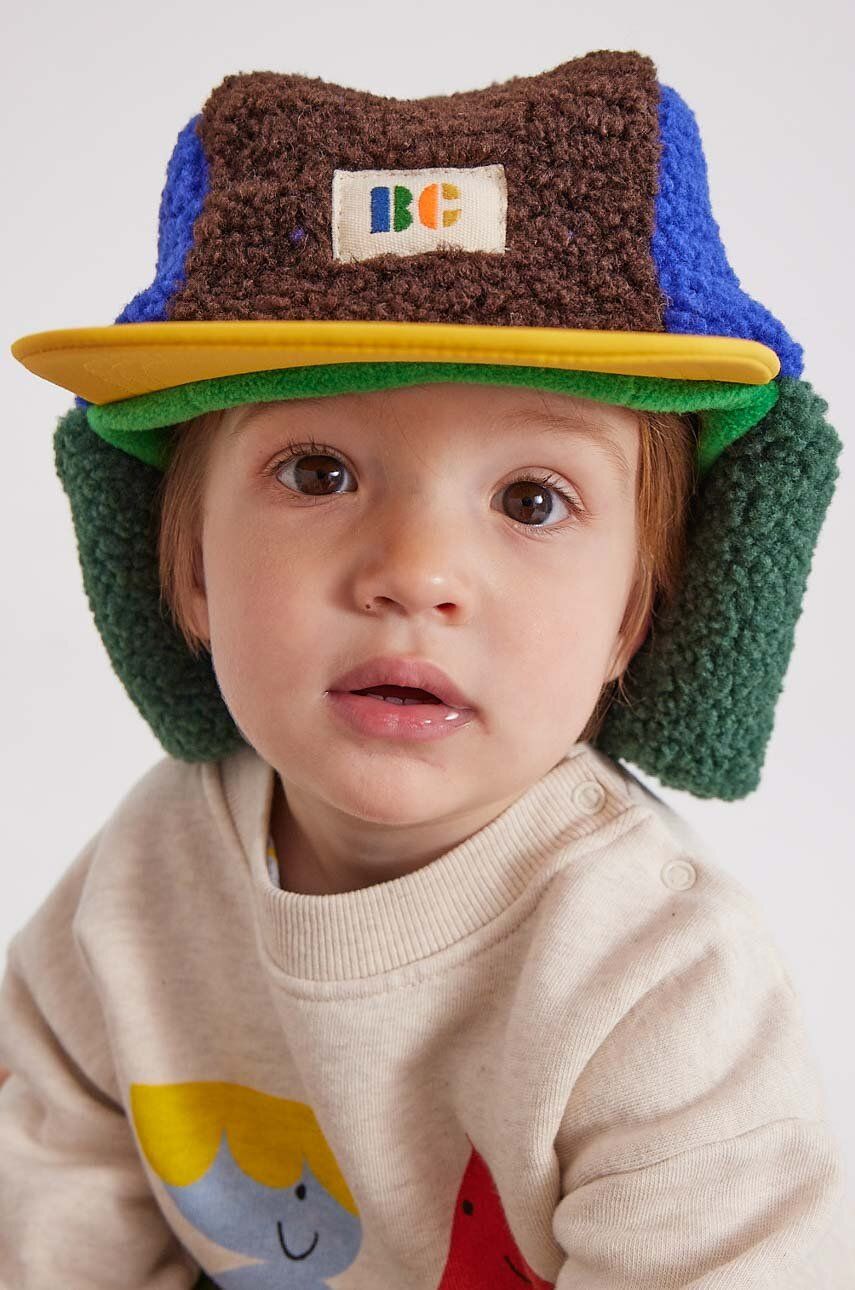 top Bobo Choses czapka dziecięca kolor zielony z grubej dzianiny