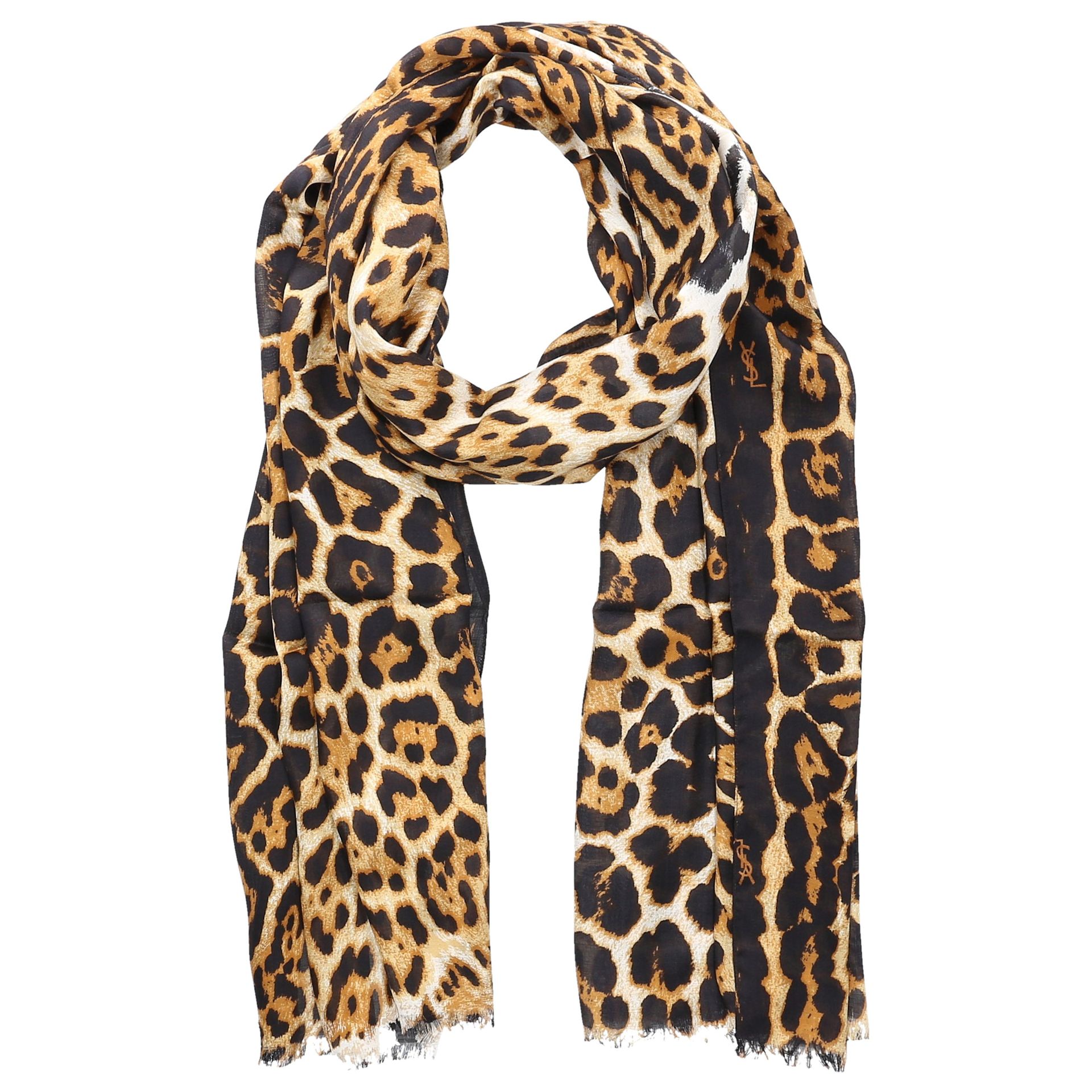 Saint Laurent Szal ETAMINE SOIE LEO jedwab