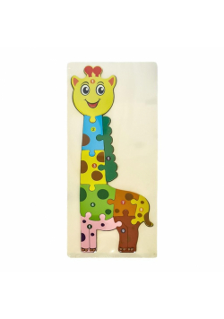 Puzzle drewniane kids z cyframi Żyrafa