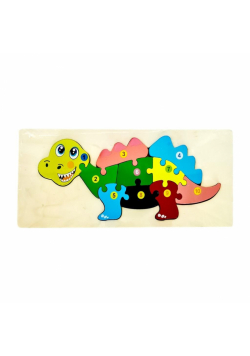 Puzzle drewniane kids z cyframi Dinozaur