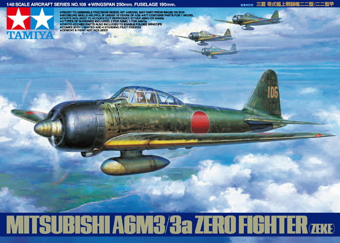 Tamiya 61108 1:48 Mitsubishi A6M3/3A Zero Fighter (Zeke)
